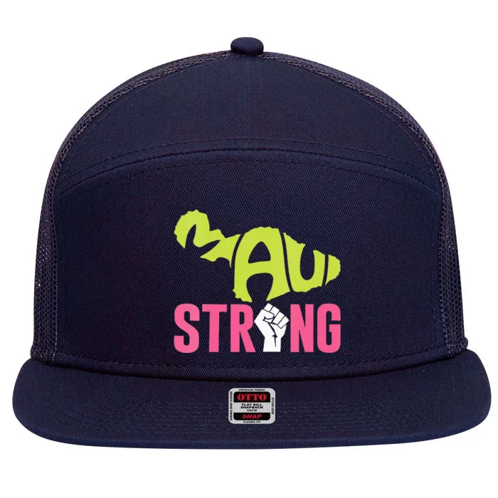 Maui Hawaii Beach Strong VNeck 7 Panel Mesh Trucker Snapback Hat