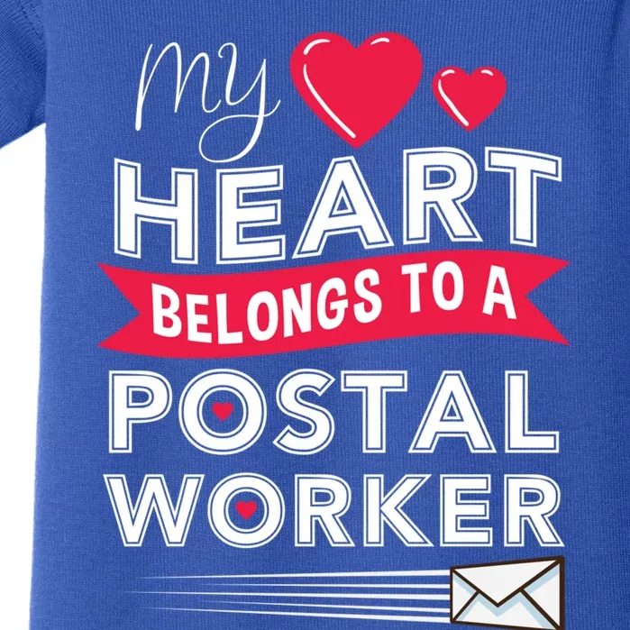 My Heart Belongs To A Postal Worker Valentines Day Gift Baby Bodysuit