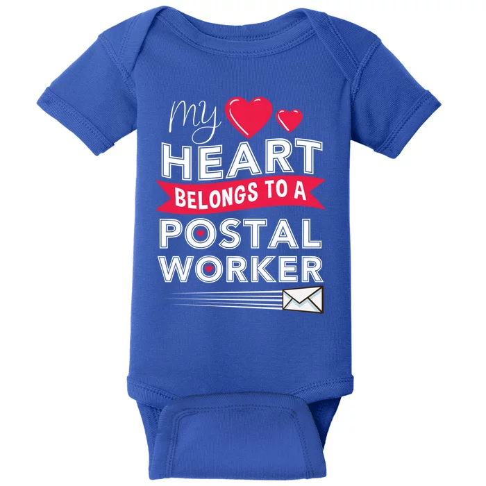 My Heart Belongs To A Postal Worker Valentines Day Gift Baby Bodysuit