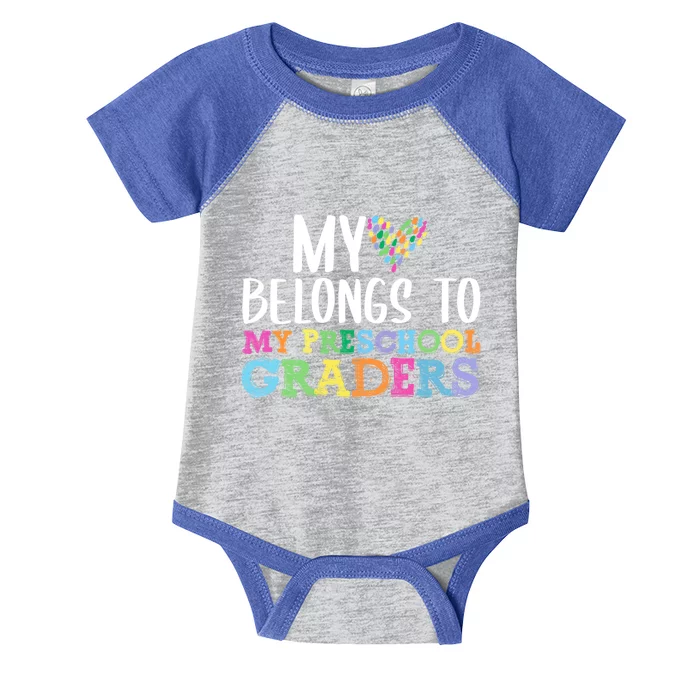 My Heart Belongs To My Prefunny Giftchool Valentines Day Teachers Gift Infant Baby Jersey Bodysuit