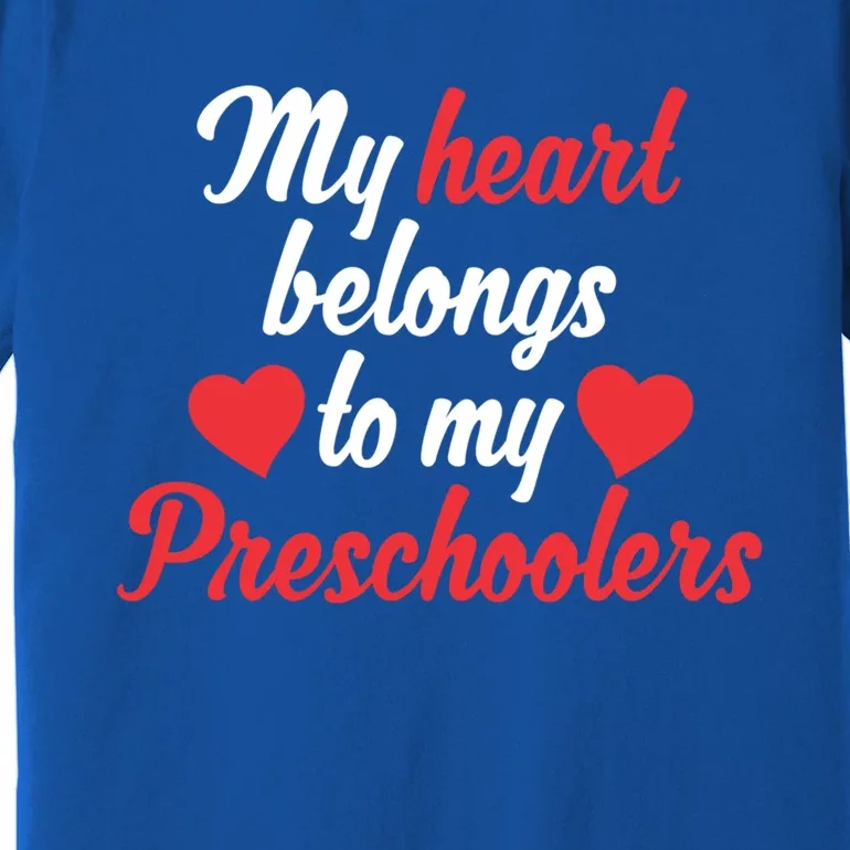 My Heart Belongs To Valentines Day Preschool Teacher Funny Gift Premium T-Shirt