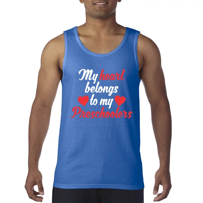 My Heart Belongs To Valentines Day Preschool Teacher Funny Gift Tank Top