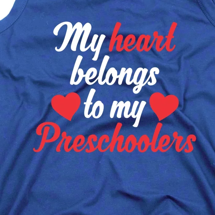 My Heart Belongs To Valentines Day Preschool Teacher Funny Gift Tank Top