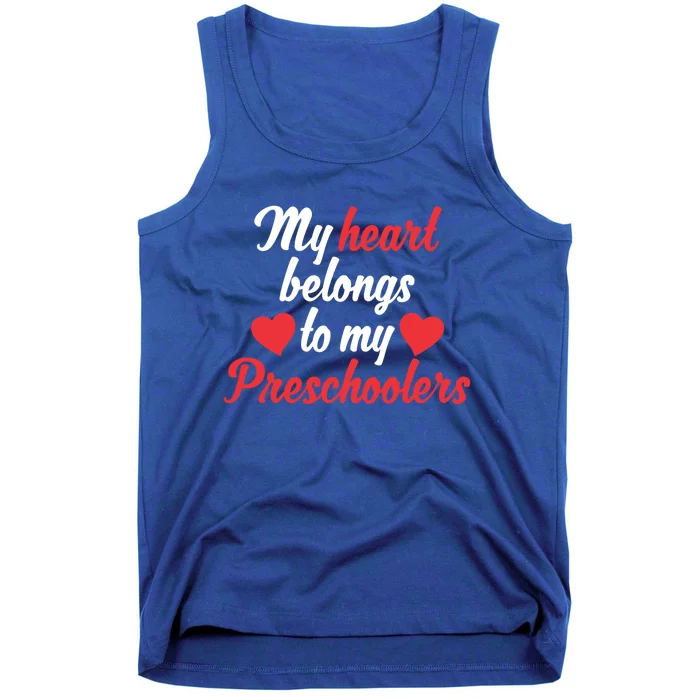 My Heart Belongs To Valentines Day Preschool Teacher Funny Gift Tank Top