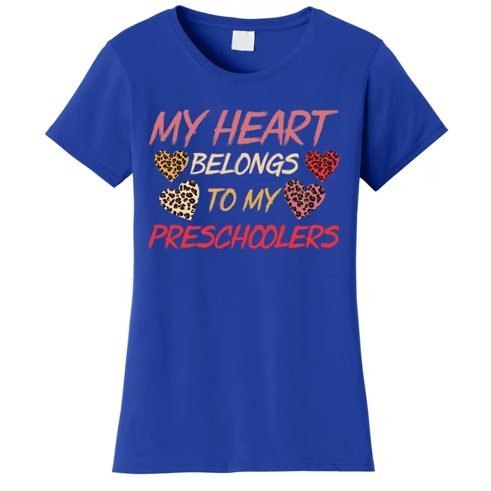 My Heart Belongs To Valentines Day Preschool Teacher Gift Women's T-Shirt