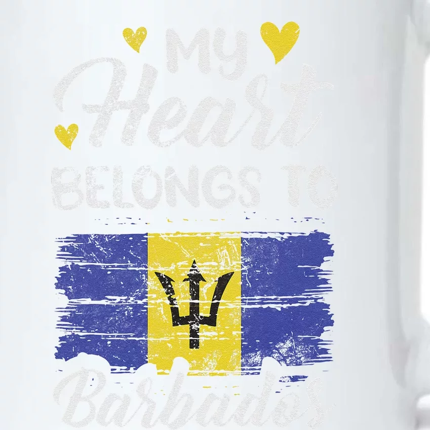 My Heart Belongs To Barbados Bajan Barbadian Flag Grunge Black Color Changing Mug