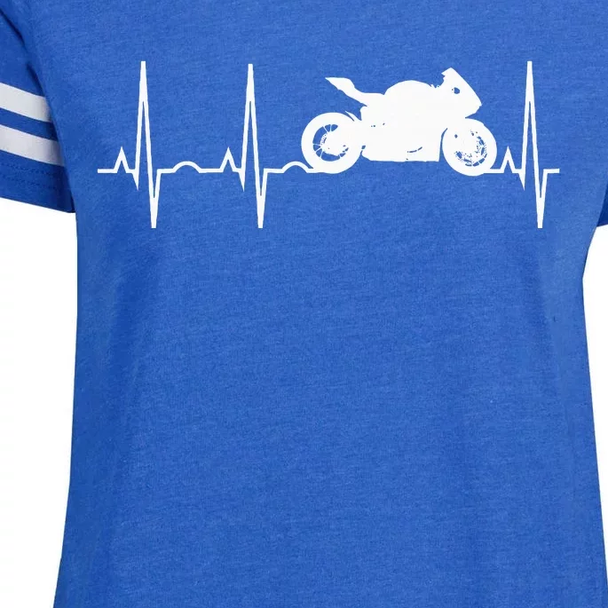 Motorcycle Heartbeat Best Sport Bike Gift Enza Ladies Jersey Football T-Shirt