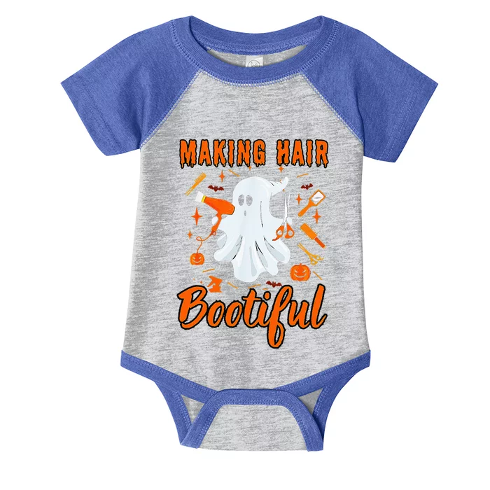 Making Hair Bootiful Funny Scary Ghost Hairdresser Halloween Infant Baby Jersey Bodysuit