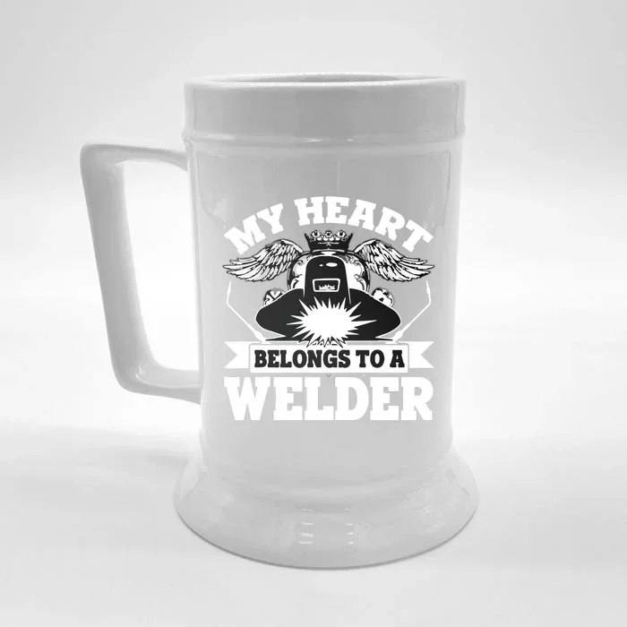 My Heart Belongs To A Welder , I Love My Welder Front & Back Beer Stein