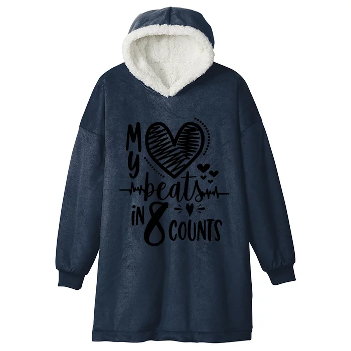 My Heart Beats In 8 Counts | Cheerleader Hooded Wearable Blanket