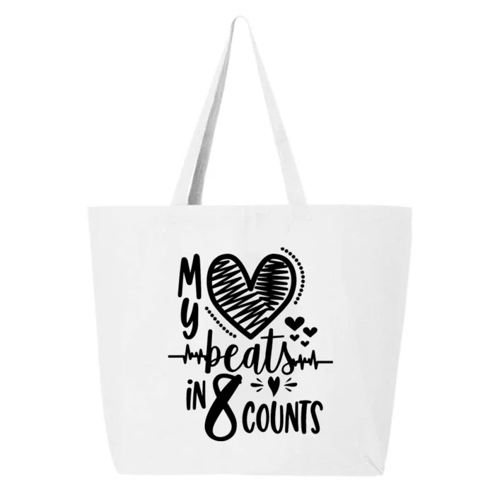 My Heart Beats In 8 Counts | Cheerleader 25L Jumbo Tote