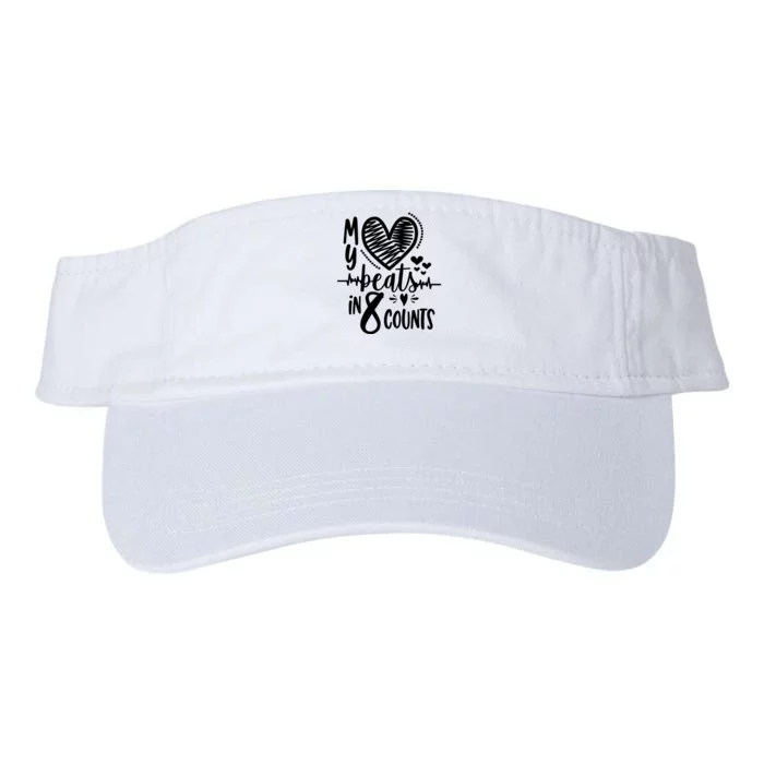 My Heart Beats In 8 Counts | Cheerleader Valucap Bio-Washed Visor