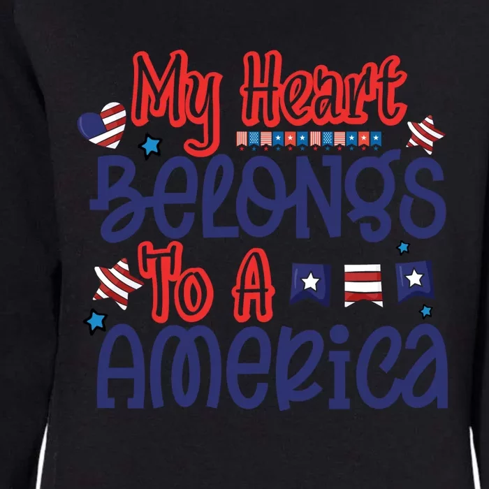 My Heart Belongs To A America Womens California Wash Sweatshirt