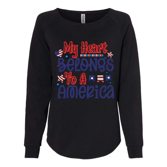 My Heart Belongs To A America Womens California Wash Sweatshirt