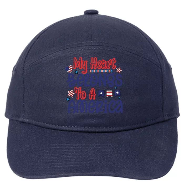 My Heart Belongs To A America 7-Panel Snapback Hat