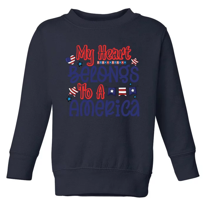 My Heart Belongs To A America Toddler Sweatshirt