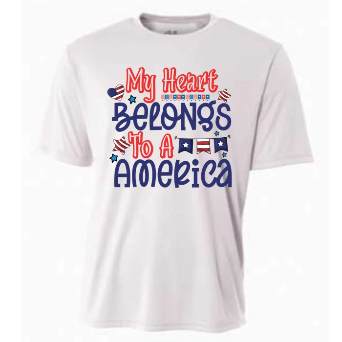 My Heart Belongs To A America Cooling Performance Crew T-Shirt