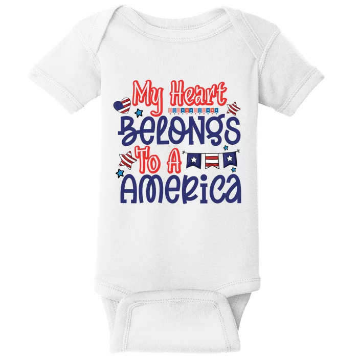 My Heart Belongs To A America Baby Bodysuit