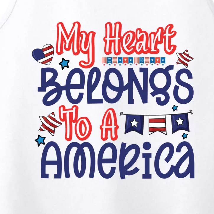 My Heart Belongs To A America Performance Tank