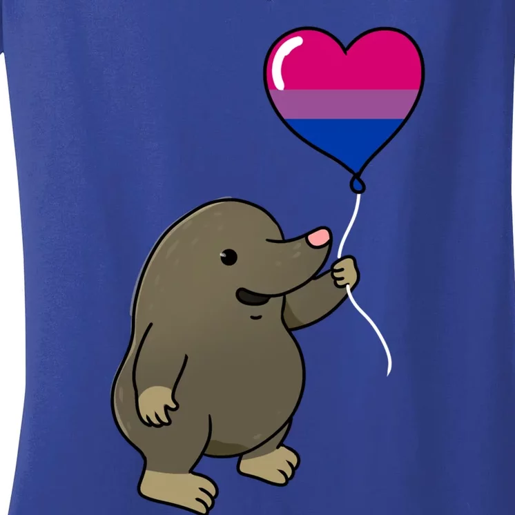 Mole Heart Balloon Bisexual Pride Gift Women's V-Neck T-Shirt