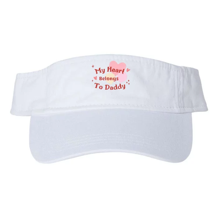 My Heart Belongs To Daddy Cute Valentine Valucap Bio-Washed Visor