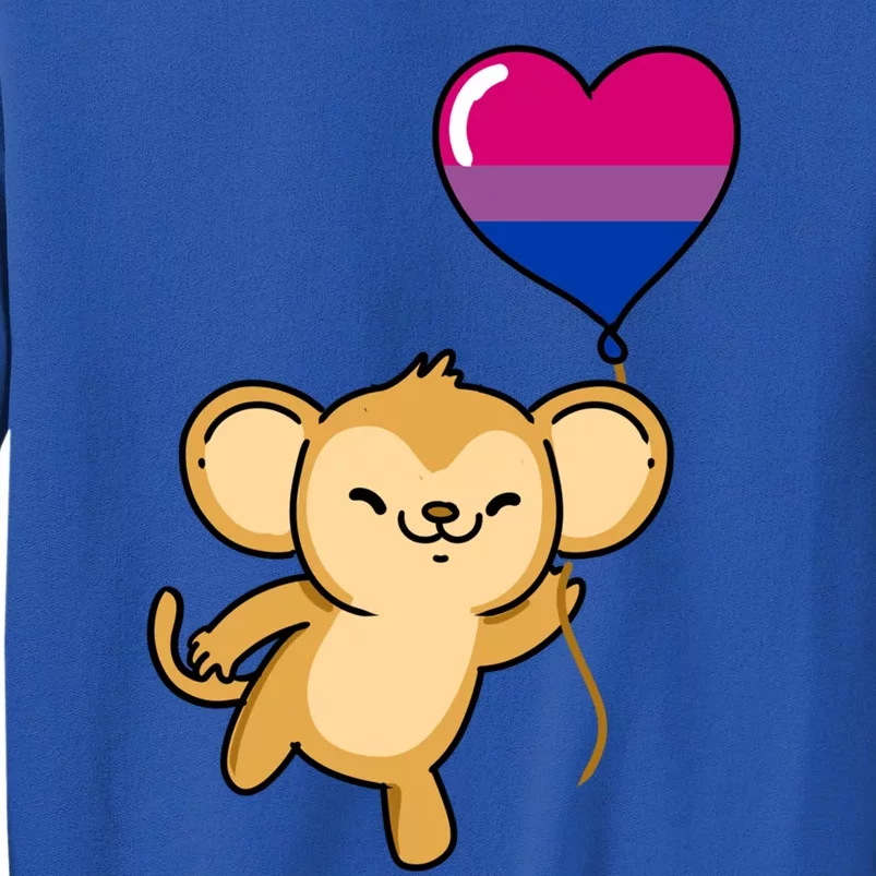 Monkey Heart Balloon Bisexual Pride Gift Tall Sweatshirt