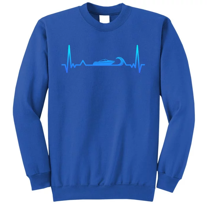 Motorboat Heartbeat Boating Lake Gift Dad Mom Cute Gift Sweatshirt