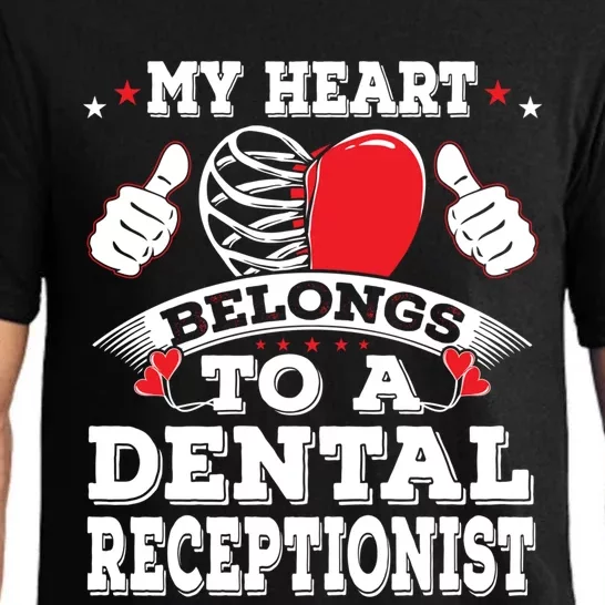 My Heart Belongs To A Dental Receptionist Valentines Day Funny Gift Pajama Set