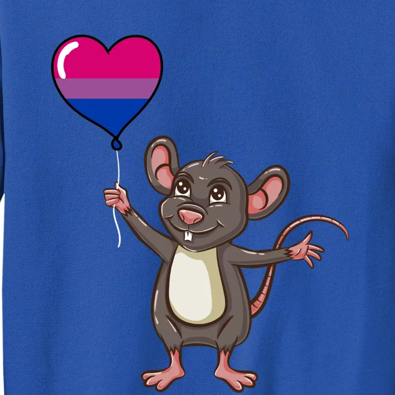 Mouse Heart Balloon Bisexual Pride Gift Tall Sweatshirt