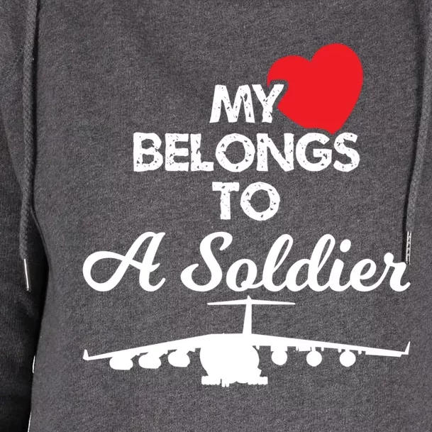 My Heart Belongs To A Soldier Memorial Day 2018 Gift Meaningful Gift Womens Funnel Neck Pullover Hood