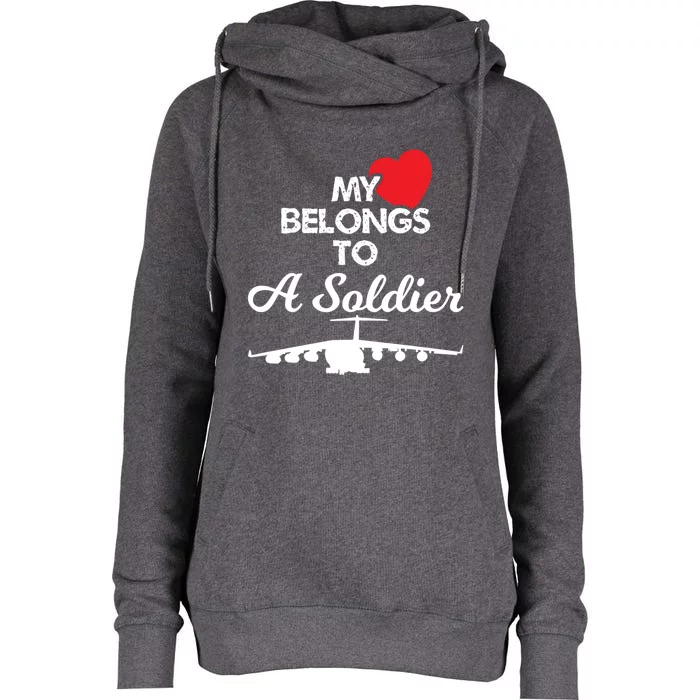 My Heart Belongs To A Soldier Memorial Day 2018 Gift Meaningful Gift Womens Funnel Neck Pullover Hood