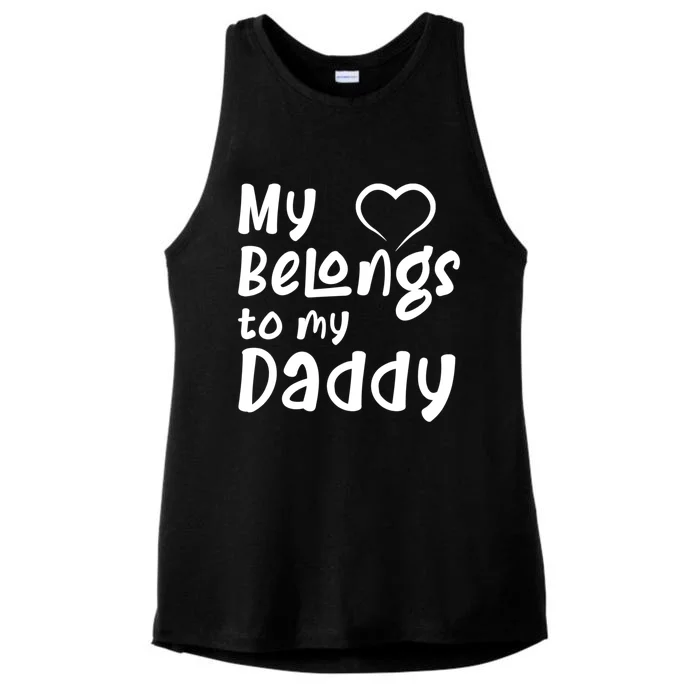 My Heart Belongs To My Daddy Gift Ladies Tri-Blend Wicking Tank