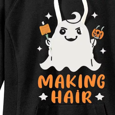 Making Hair Bootiful Funny Scary Ghost Halloween Women's Fleece Hoodie