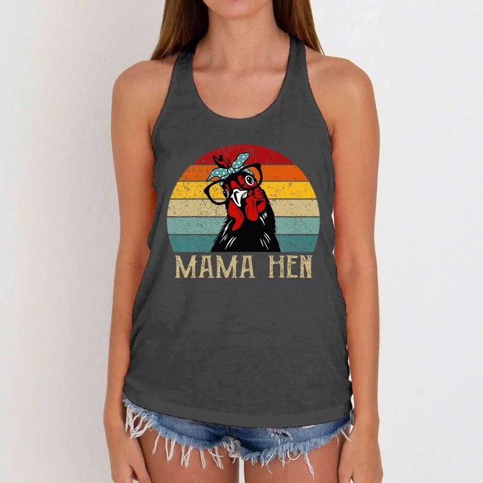 Mama Hen Bandana Headband Glasses Women's Knotted Racerback Tank