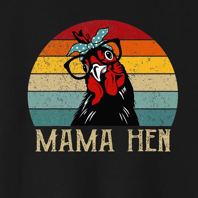 Mama Hen Bandana Headband Glasses Women's Crop Top Tee