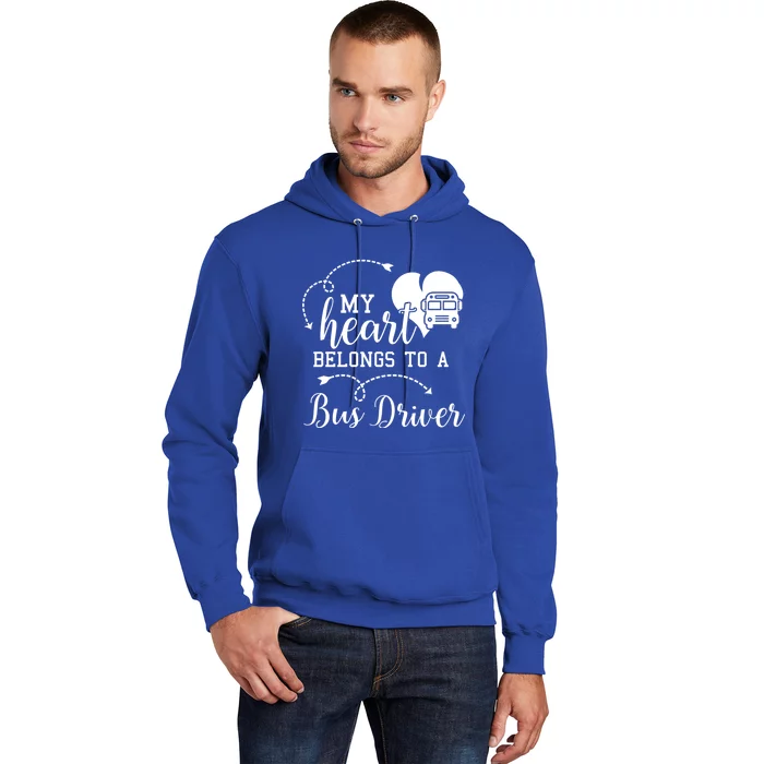 My Heart Belongs To A Bus Driver Funny Bus Driving Gift Hoodie