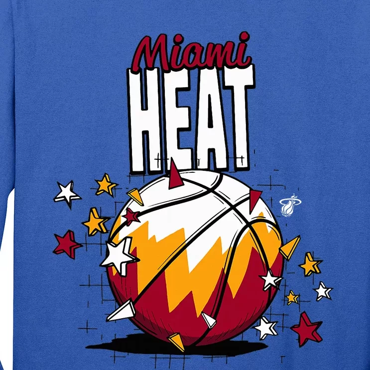 Miami Heat Basketball Doodle Stars Long Sleeve Shirt