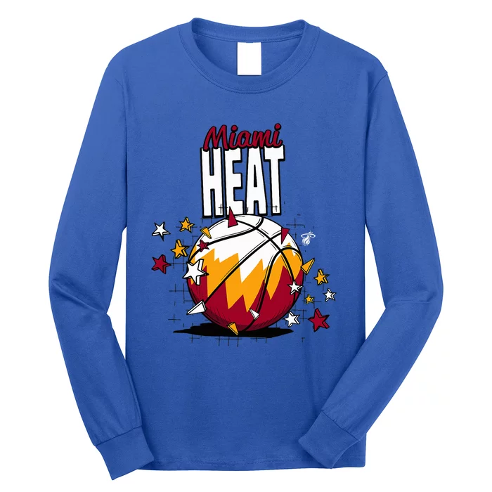 Miami Heat Basketball Doodle Stars Long Sleeve Shirt