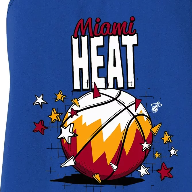 Miami Heat Basketball Doodle Stars Women's Racerback Tank