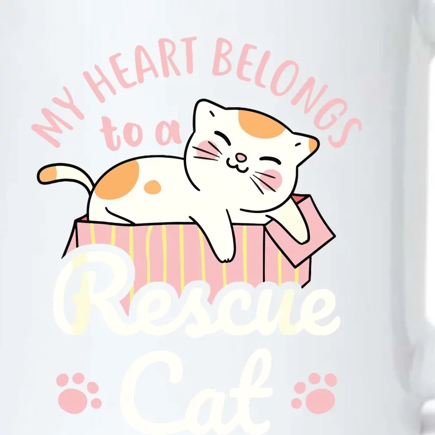 My Heart Belongs To A Rescue Cat Animal Rescuer Adopt Pets Black Color Changing Mug