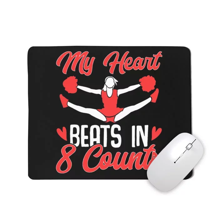 My Heart Beats In 8 Counts - Cheerleader Cheerleading Mousepad