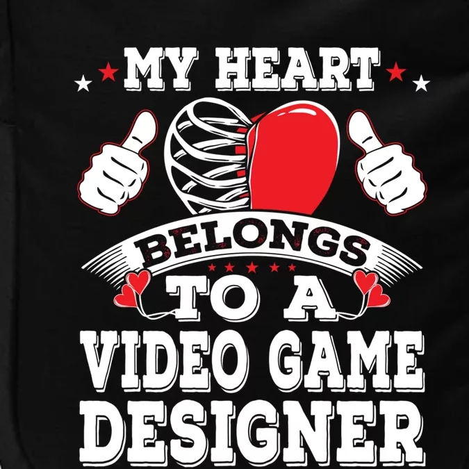 My Heart Belongs To A Video Game Designer Valentines Day Gift Impact Tech Backpack