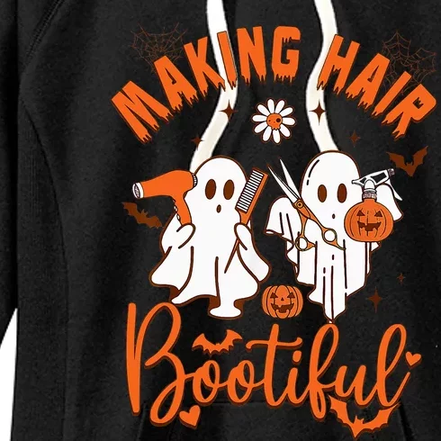 Making Hair Bootiful Funny Scary Ghost Hairdresser Halloween Women's Fleece Hoodie