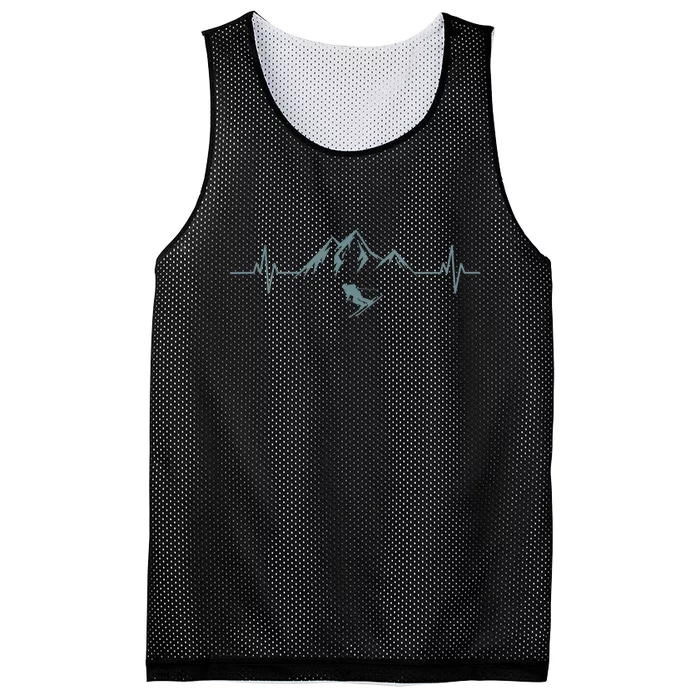 Mountain Heartbeat Best Mountain Climbing Hiking Tee Gift Mesh Reversible Basketball Jersey Tank