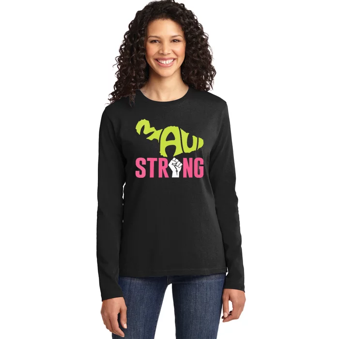 Maui Hawaii Beach Strong VNeck Ladies Long Sleeve Shirt