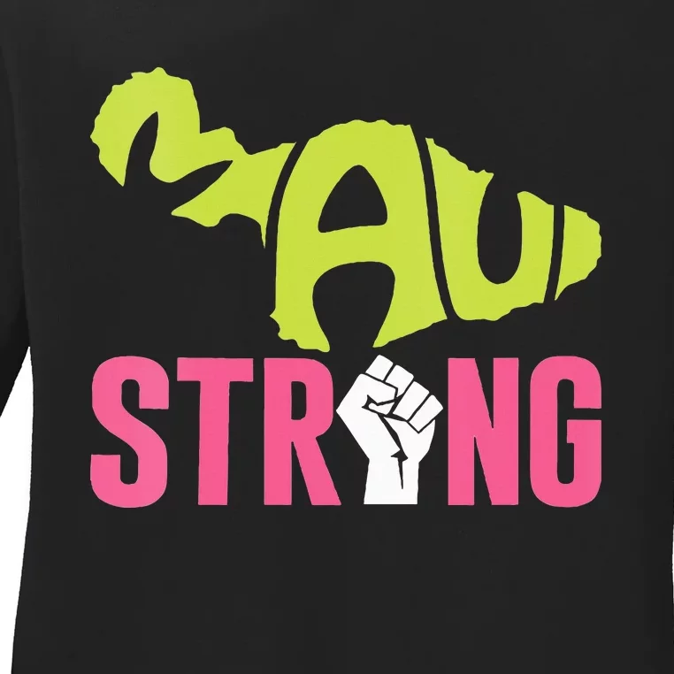 Maui Hawaii Beach Strong VNeck Ladies Long Sleeve Shirt