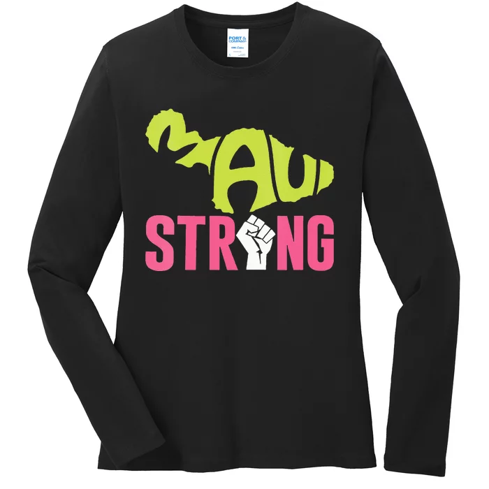 Maui Hawaii Beach Strong VNeck Ladies Long Sleeve Shirt