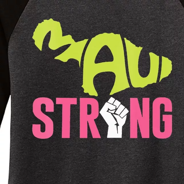 Maui Hawaii Beach Strong VNeck Women's Tri-Blend 3/4-Sleeve Raglan Shirt