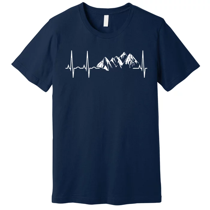 Mountain Heartbeat Best Mountain Climbing Hiking Tee Premium T-Shirt