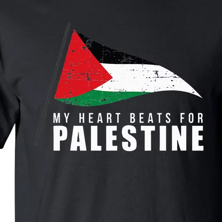 My Heart Beats For Palestine Gaza Peace Middle East Tall T-Shirt